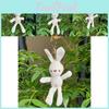 Charming White And Beige Corn Rabbit Plush Toy Keychain Perfect For Collectors