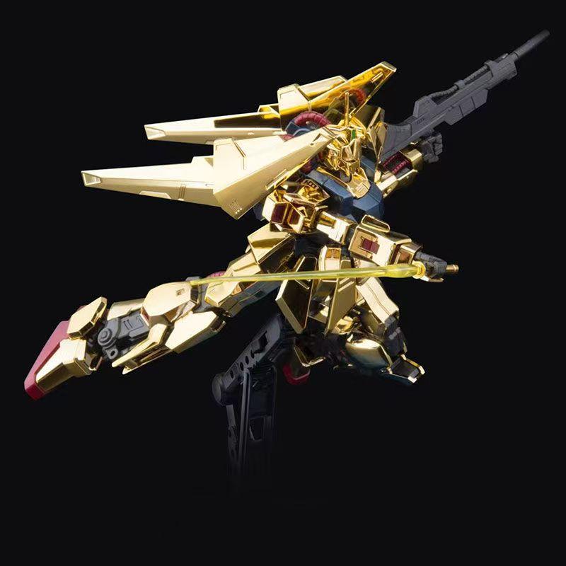 JMS Hayaku Shiki HG 1/144 MSN-00100 REVIVE Electroplate Gold Model Movable Joints Collectible Robot Mecha Kit Toys Gift Ornament
