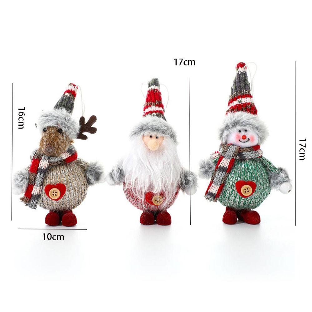 2pcs Unique Christmas Plush Dolls Cloth Christmas Tree Pendant Santa Claus Standing Doll Party