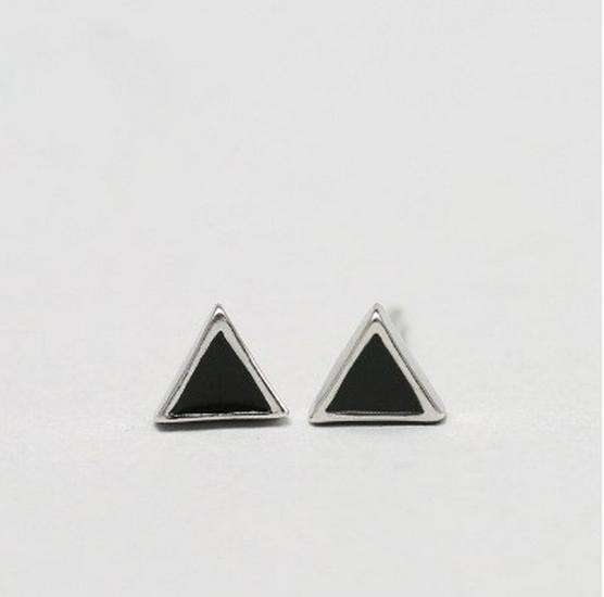 925 Sterling Silver Anti-Allergic Heart Stud Earrings for Men & Women - Simple Korean Style Black Cartilage Earrings