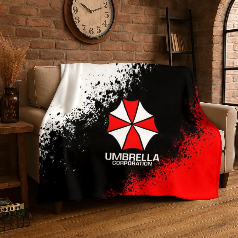 3D R-Resident Evil Leon Game Cartoon Flannel Blanket Soft Warm Throw Blanket for Bedroom Living Room Bed Travel Camping Picnic