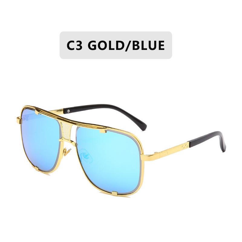 Mode Metall Gradienten quadratischen Rahmen Herren Sonnenbrillen fahren Sonnenbrillen Vintage Sonnenbrille