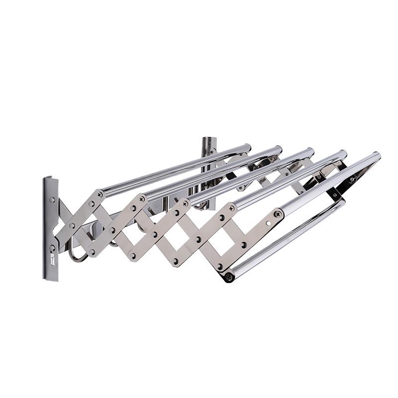 304 Stainless Steel Retractable Towel Rack with Hooks for Bathroom, Hotel, or Balcony Drying