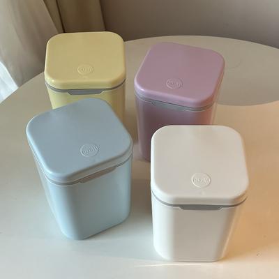 Simple Desktop Mini Trash Can with Lid, Creative Press-Type Waste Bin for Living Room and Office Cleaning & Storage