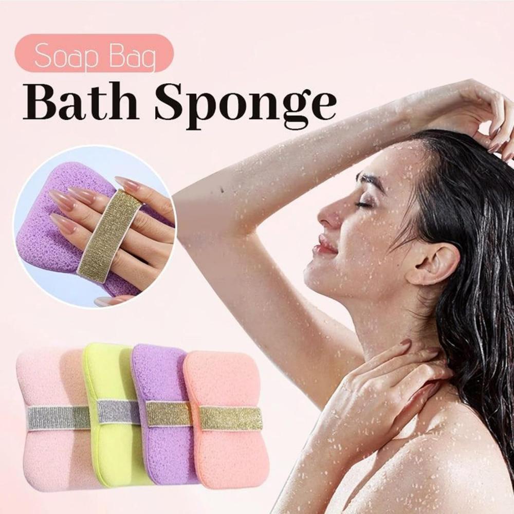 Bath Soap Sponge, Deep Cleansing Bath Tool Exfoliating Body Bath Sponge, with Soap Bag and Wristband, Unisex Bath Products
