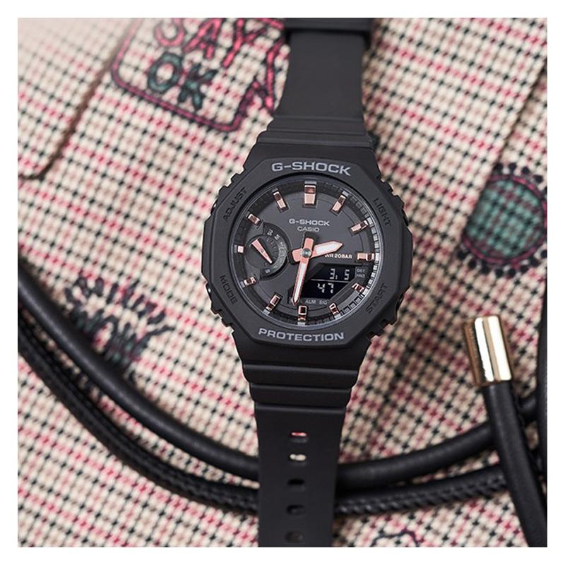 Casio G-SHOCK Black Samurai Farm Oak Octagon Impact Resistant Fashion Elegant World Time Quartz Movement Resin Strap Japanese and GMA-S2100-1AJF