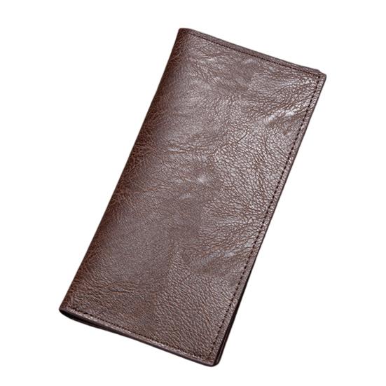 

Men Slim Long Wallet Bifold Card Holder Wallet with ID Window Minimalist Card Wallet Gift for Father Husband колір темно кави