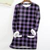 Women's Fashion Plaid Print Round Neck Long Sleeve Plush Winter Warm Pullover Top