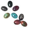 2pcs18x15mm Natural Stone Cabochon Beads Agate Turquoise Flatback Shape DIY Cabochon Setting Beads For Jewelry Making Finding