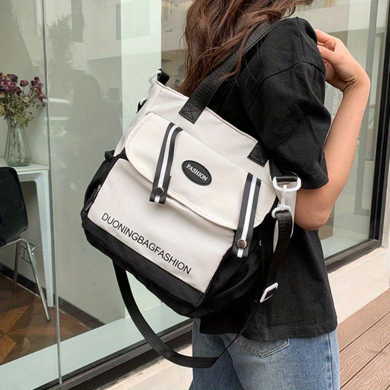 Канвас-сумка в стиле Харадзюку, Большая однолямочная сумка в японском стиле, Простая женская сумка, Для переноски книг в класс чёрный