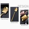 Creative Long Handle Wall Hanging Spoon Stainless Steel Dessert Mixing Ice Cream Tea Coffee Spoon Stirring Spoon Tableware Party
