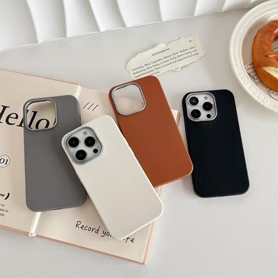 Für IPhone 16 Minimalistische Handyhülle 15promax für Apple 17 Schlichtes Leder Einfarbig Premium Anti-Fall Schutzhülle