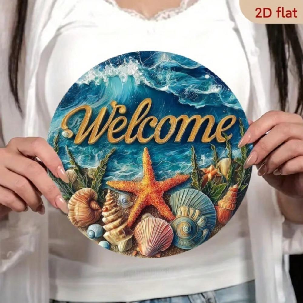 Ocean Metal Wall Art Sea Starfish Seashells Beach Decor