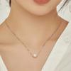 S925 Gold-plated Classic Single Natural Freshwater Pearl Necklace Simple Niche Clavicle Chain Adjustable Versatile Gift