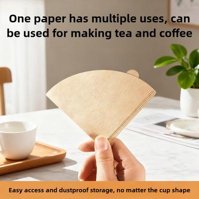 100 Stück V02 Handaufguss Kaffeefilterpapier Jungfern-Holzstoff Einweg für 1-4 Personen Kegel Tropfkaffee