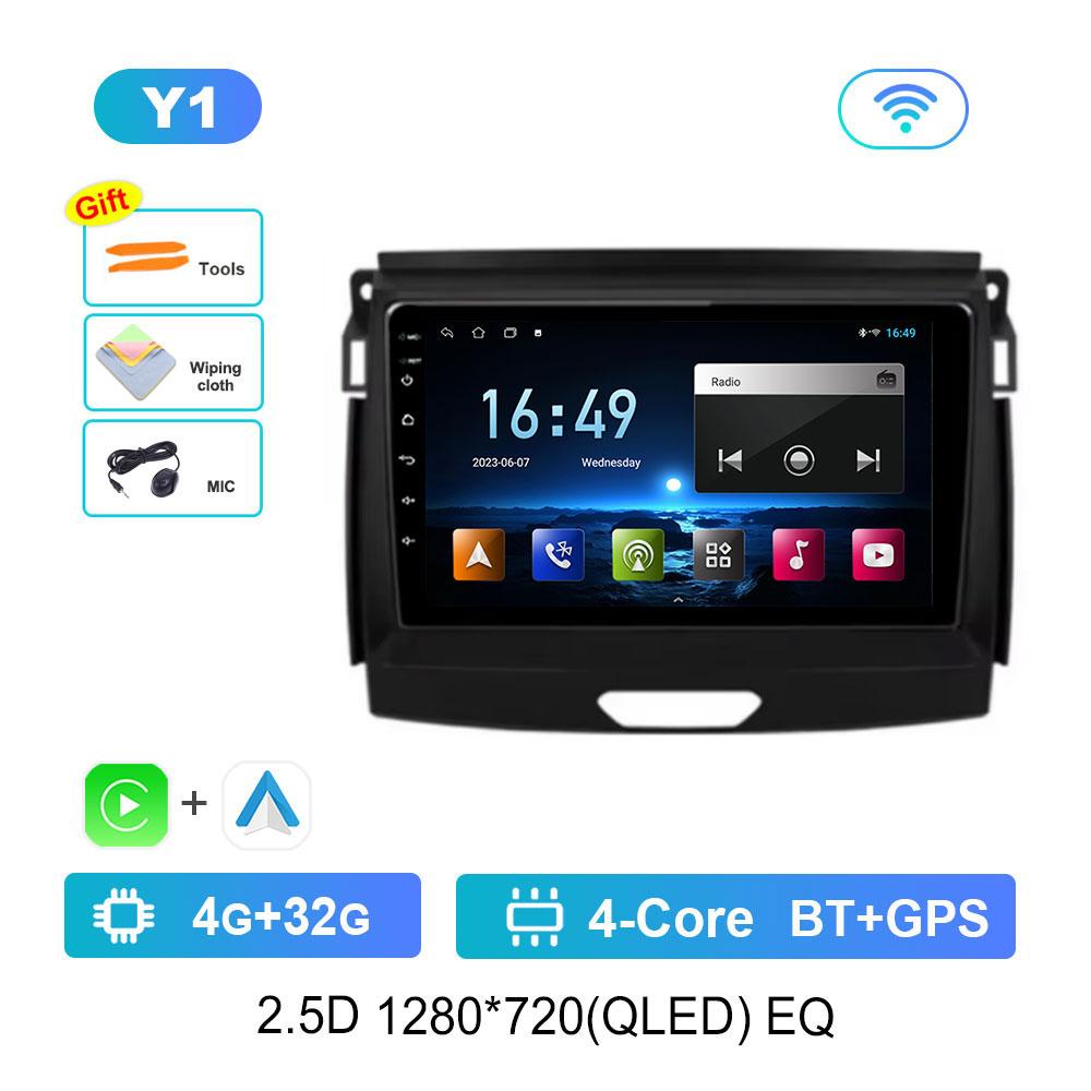 Car Video Multimedia Player Bluetooth Carplay for Ford Ranger 2015 - 2020 WiFi 4G Android OS GPS Navi 2.5D Screen Auto Tools
