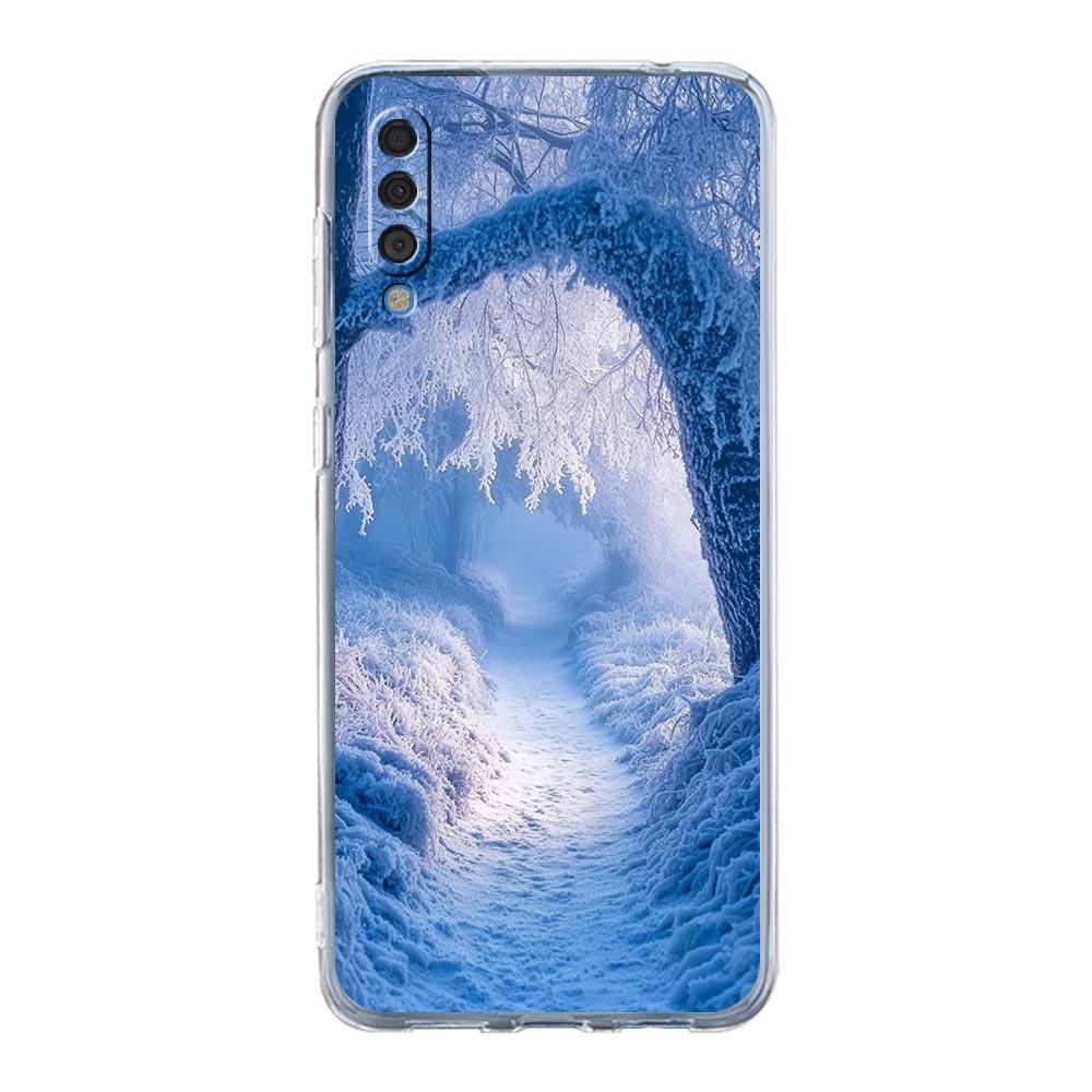 Case For Samsung A56 A36 A26 A16 A14 A12 A22 A32 5G A34 A42 A52 A54 A50 A70 A40 A20S A04S A06 Cover Landscape Winter Light Snow