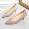 2025 New Zapatos De Mujer Women Fashion Light Weight Spring Slip On Pink Golden Stiletto Heels Lady Silver Comfort Pumps