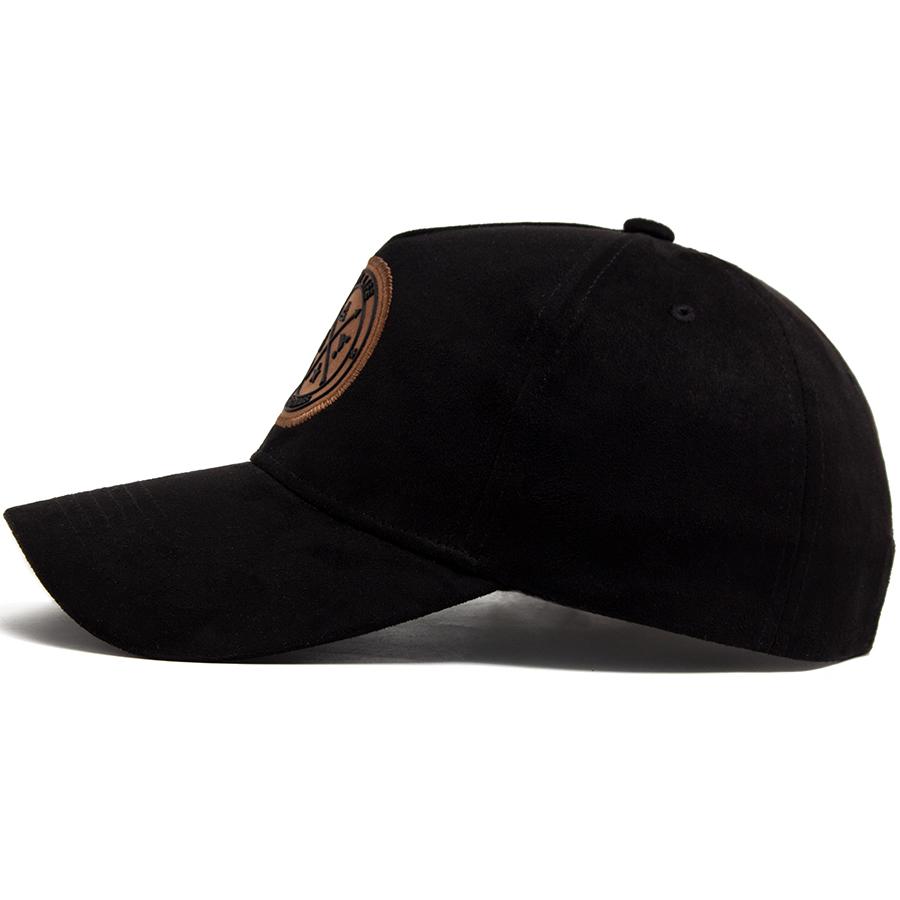 Mode Kreislederetikett Wildleder Herren Baseballkappe Frühling Herbst Hut für Schirm Lässige Damen Snapback Hip Hop Kappen Unisex