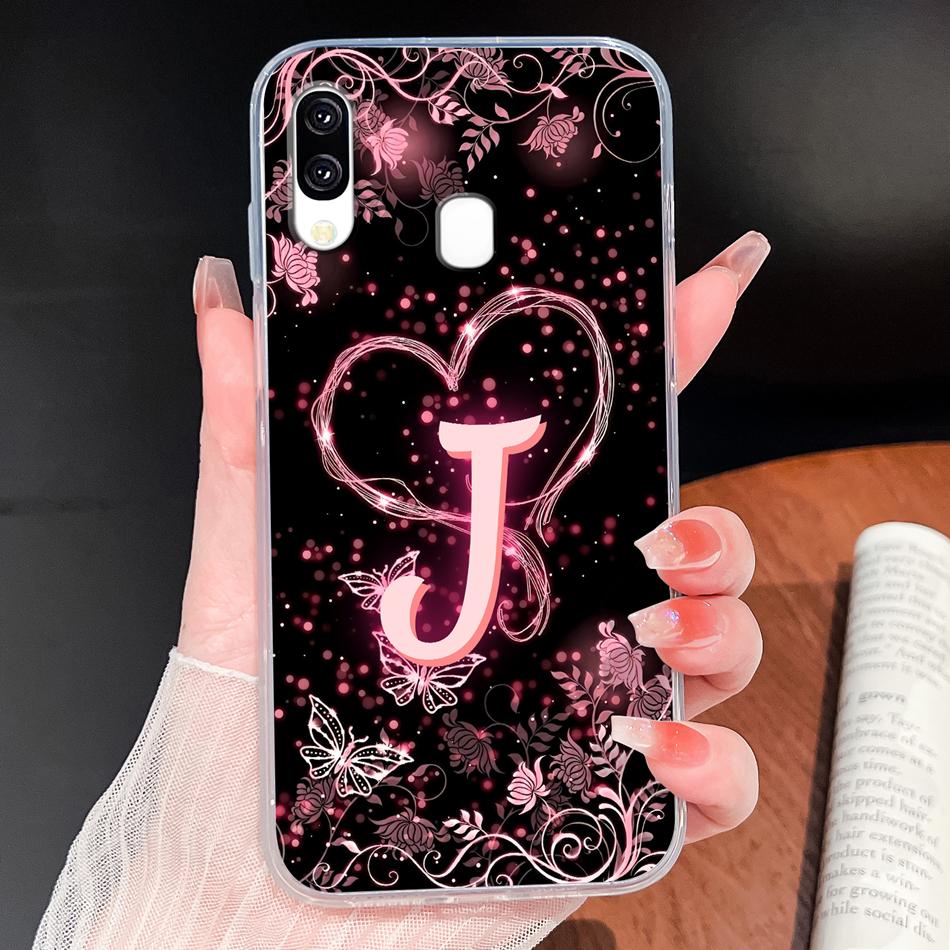 Case For Samsung Galaxy A40 A41 A50 A50S Name Letter Soft TPU Clear Silicone Cover For Samsung A 40 A 50 Lightweight Phone Funda