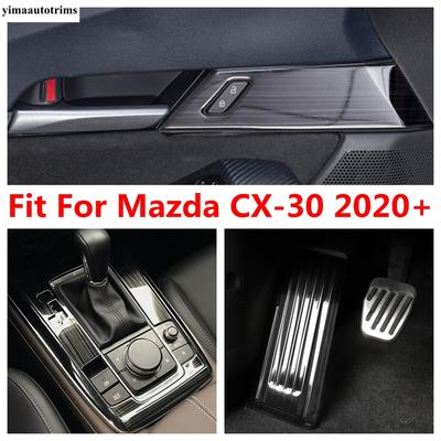 Panel Dźwigni Zmiany Biegów / Osłona Uchwytu Drzwi / Nakładka Pedału Spoczynkowego Stalowe Akcesoria Wnętrza Pasujące Do Mazda CX-30 CX30 - 2025