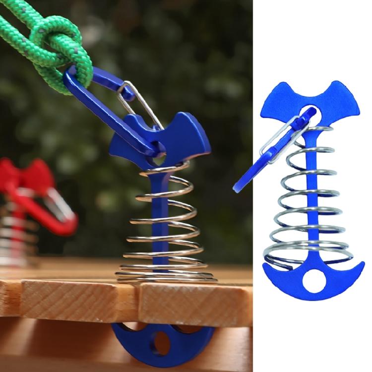 10Pcs Portable Deck Anchors Peg Fishbone Tent Stakes with Spring Buckles Wind Rope Anchors Tent Peg for Camping Hiking