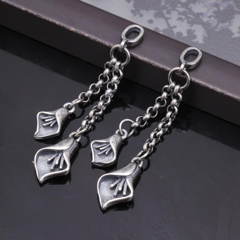 Antique Silver Lotus Seed Pod Pendant and Bracelet Necklace with Color-Preserving Finish