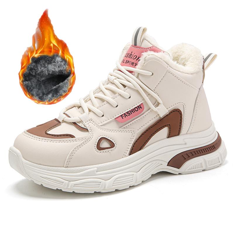 

36-43 женские большие размеры модные большие бархатные теплые повседневные высокие хлопковые ботинки зимние ботинки спортивные женские хлопковые туфли 37 бежевый/хаки