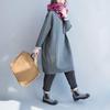 ShuMing Tunic Long Plus Short Solid Color Women's Loose-Fit Dress, Sleeves, Knee-Length, Flattering, Casual, Size, Fall/Winter, Dress, (8 Gray)