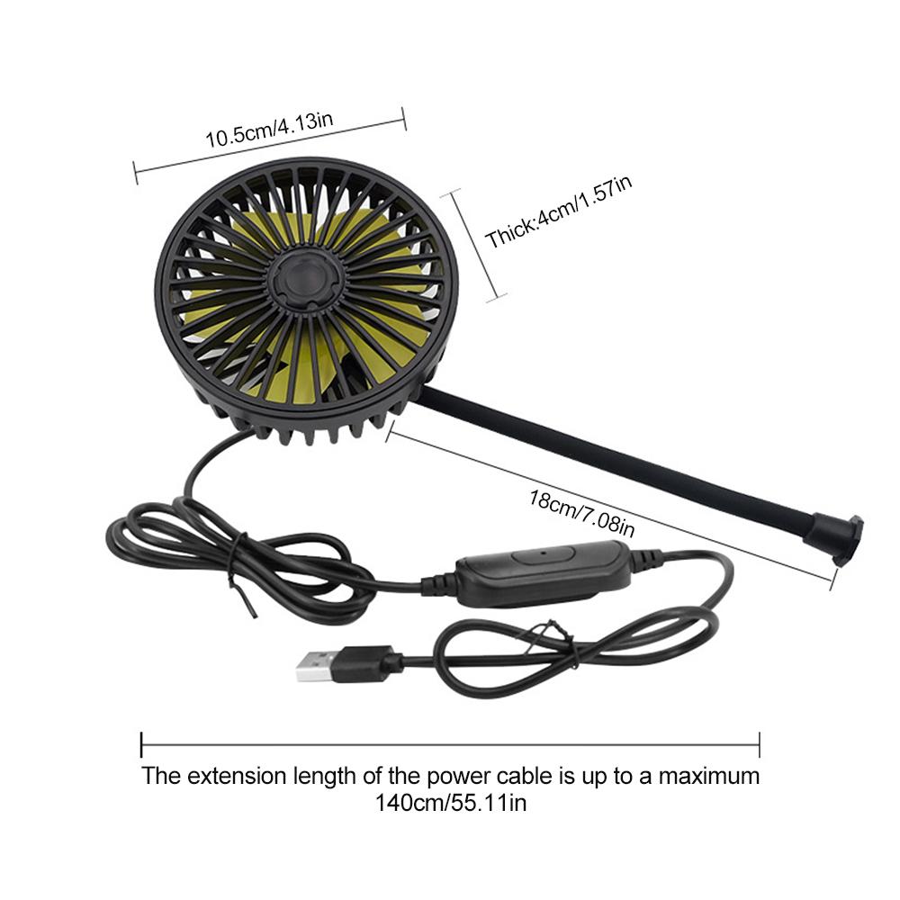 

Портативный автомобильный вентилятор с вращением на 360 градусов, двухскоростной вентилятор для приборной панели, питание от USB, 5 В, вентилятор для охлаждения шеи и спинки сиденья автомобиля