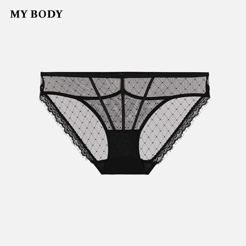 Mybody Women's Sexy Lace Mid-Waist Boxer Briefs