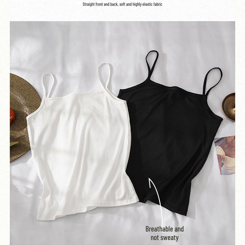 Women's Versatile Sleeveless Mid-Length Camisole - Thin Base Layer & Outerwear Top