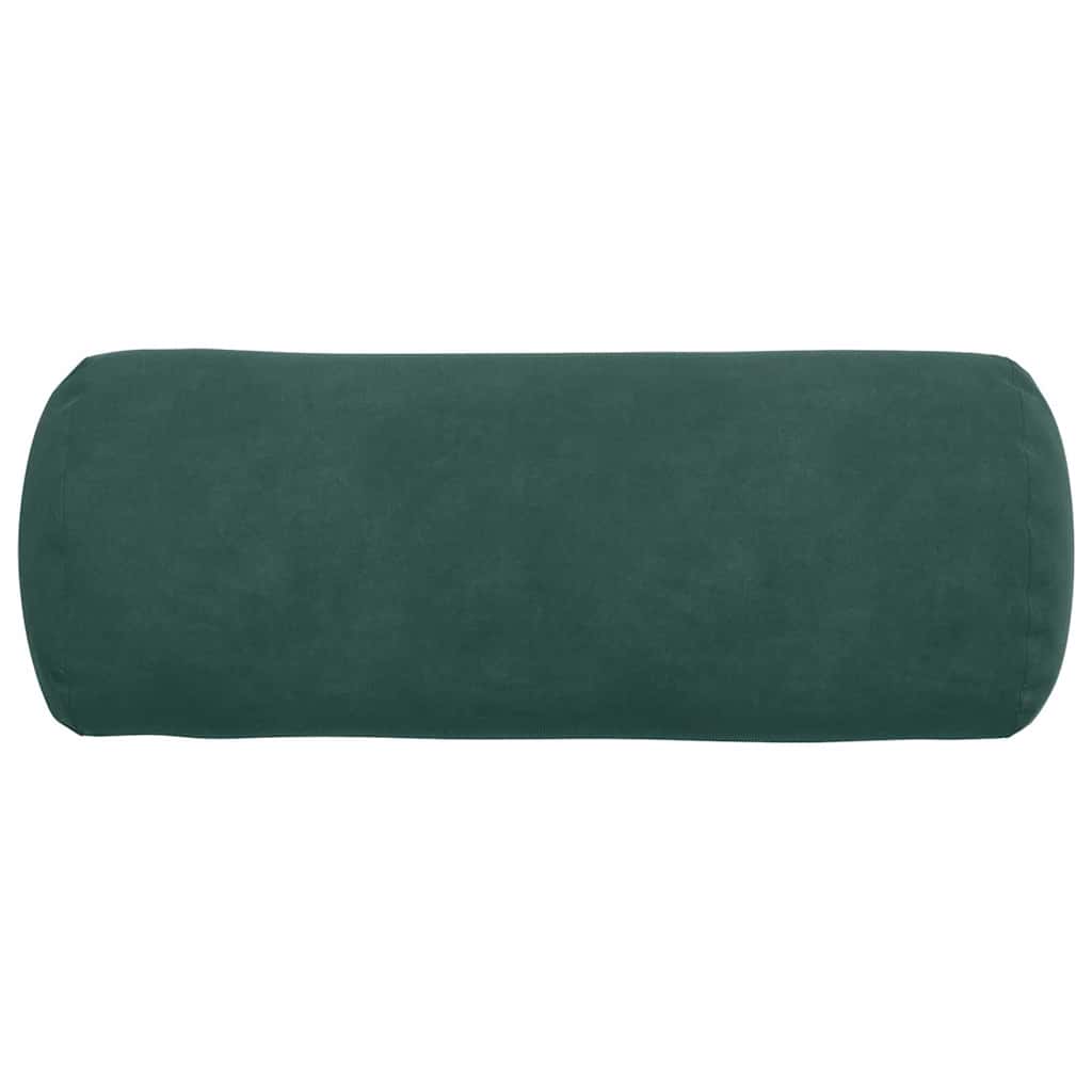 Bolster Cushions 2 pcs Dark Green Ø 15 x 40 cm Cord Fabric
