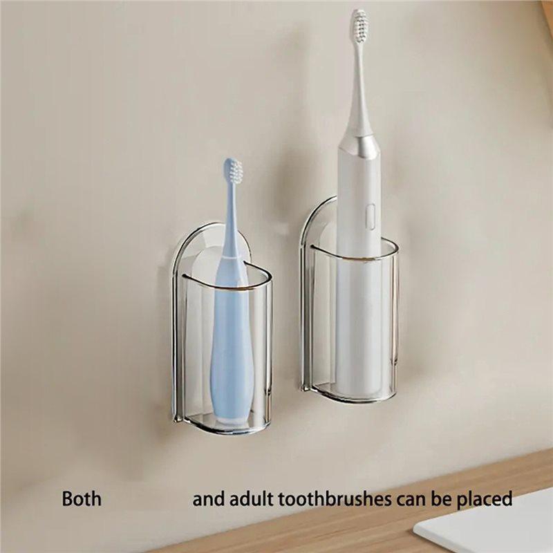 Space Saving Wall Mounted Non Perforated Electric Toothbrush Holder Base Bathroom Accessory