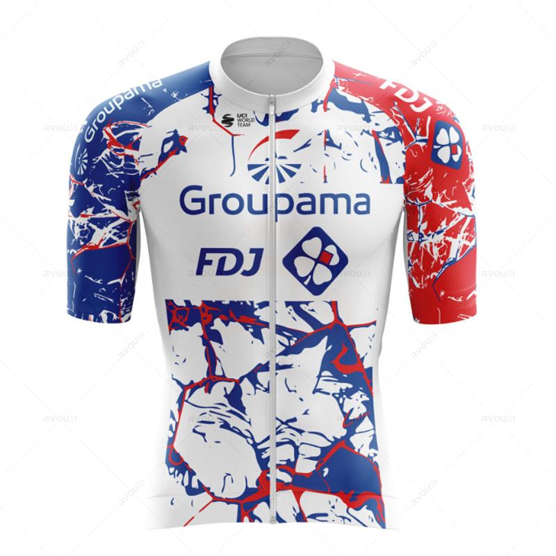 Cyklistické dresy 2026 Fdj Pánské cyklistické oblečení Letní krátký rukáv MTB Cyklistický oblek Oblečení na kolo Ropa Ciclismo Hombre