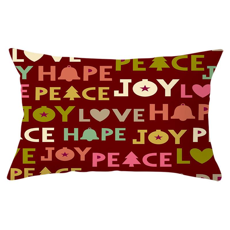 Christmas Simple Print Series Peach Skin Waist Pillowcase Home Sofa Pillowcase Office Pillowcase