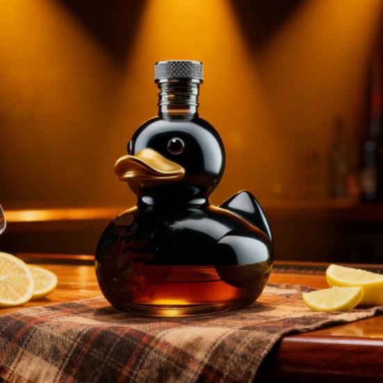 Skleněná láhev na kachní whisky Zvířecí karafa Zábavná láhev na víno ve tvaru kachny Objem 100 ml Umělecká karafa Dekorace pro bar Domov Kancelář