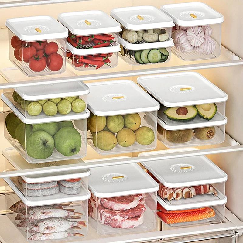 Lunch Meat Container For Refrigerator Cheese Keeper Box Salami Cold Cut Meat Turkey Sausage Transparent Food Freshness Organizer
