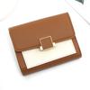Compact Clutch Fashionable Retro Square Purse Pu Leather Wallet Solid Color Zippered Coin Pocket For Daily Use Gifting Holidays