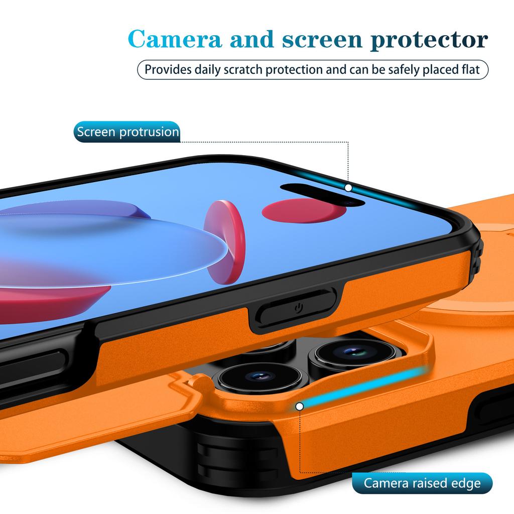 For iPhone 17 Pro Max Case Kickstand Camera Slider PC + TPU Phone Cover Compatible with MagSafe