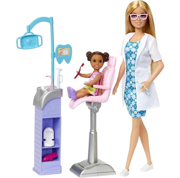 Păpușă Barbie Carieră Medic Dentist Set cu păpușă și accesorii HKT69