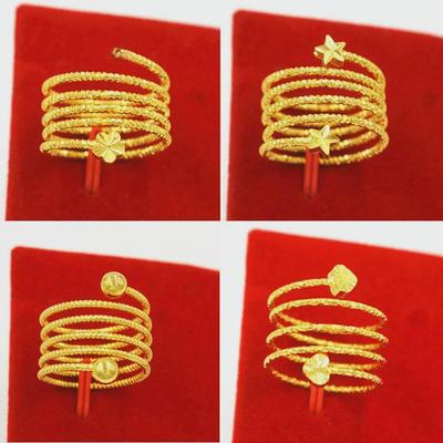 Stilvoller koreanischer verstellbarer Zeigefinger Gold Messing Sandring für Damen