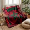 Morocco Football Printed Flannel Blanket Skin Friendly Warm Decorative Throw for Indoor Couch Bed Daily Use