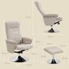 Reclining relax armchair 135 degrees swivel 360 degrees with footrest fabric upholstery beige