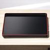 36cm Tray in Black and Lacquerware Made in Japan J-kitchens Long, 1000-Lined (Tray) Red, Non-Slip, (ABS Resin),