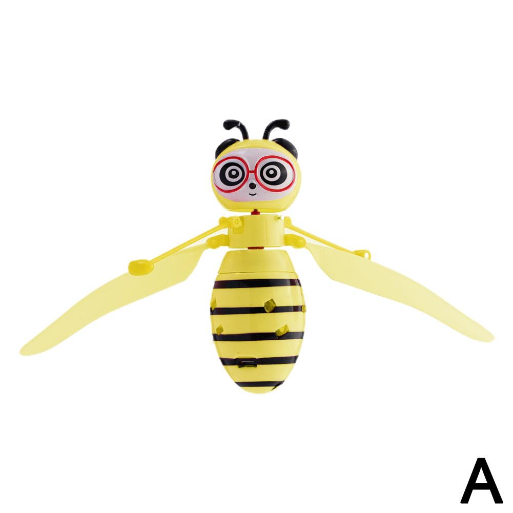 Cute Little Bee Rotating Flying Vehicle Aircraft Gesture Sensing Vehicle Flying Helicopter Lights Children s Toys жёлтый