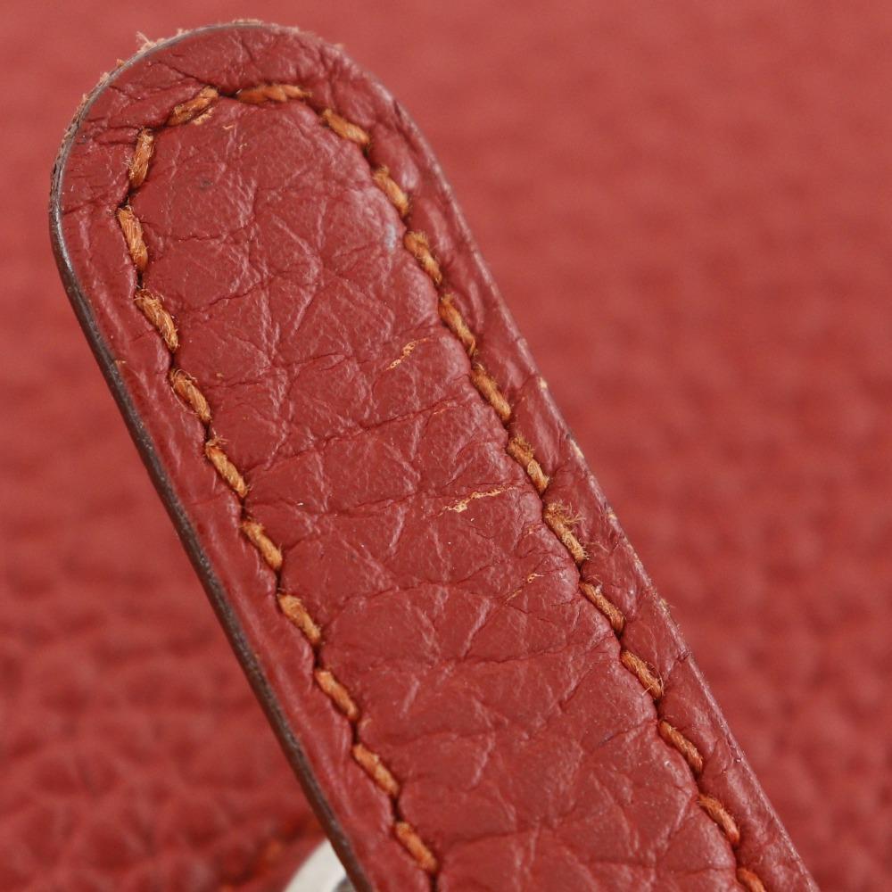 Hermes Dogon Long Purse Red Togo Women Used