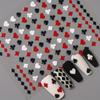 5D Embossed Black Red Poker Nail Stickers Cartoon-Style Matte Self-Adhesive Decals with Hearts Spades & for Manicures Disposable Nail Art Decorations