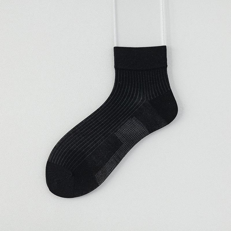 Men's Summer Ultra Thin Pure Color Deodorant Breathable Sweat Absorbing Boneless Socks