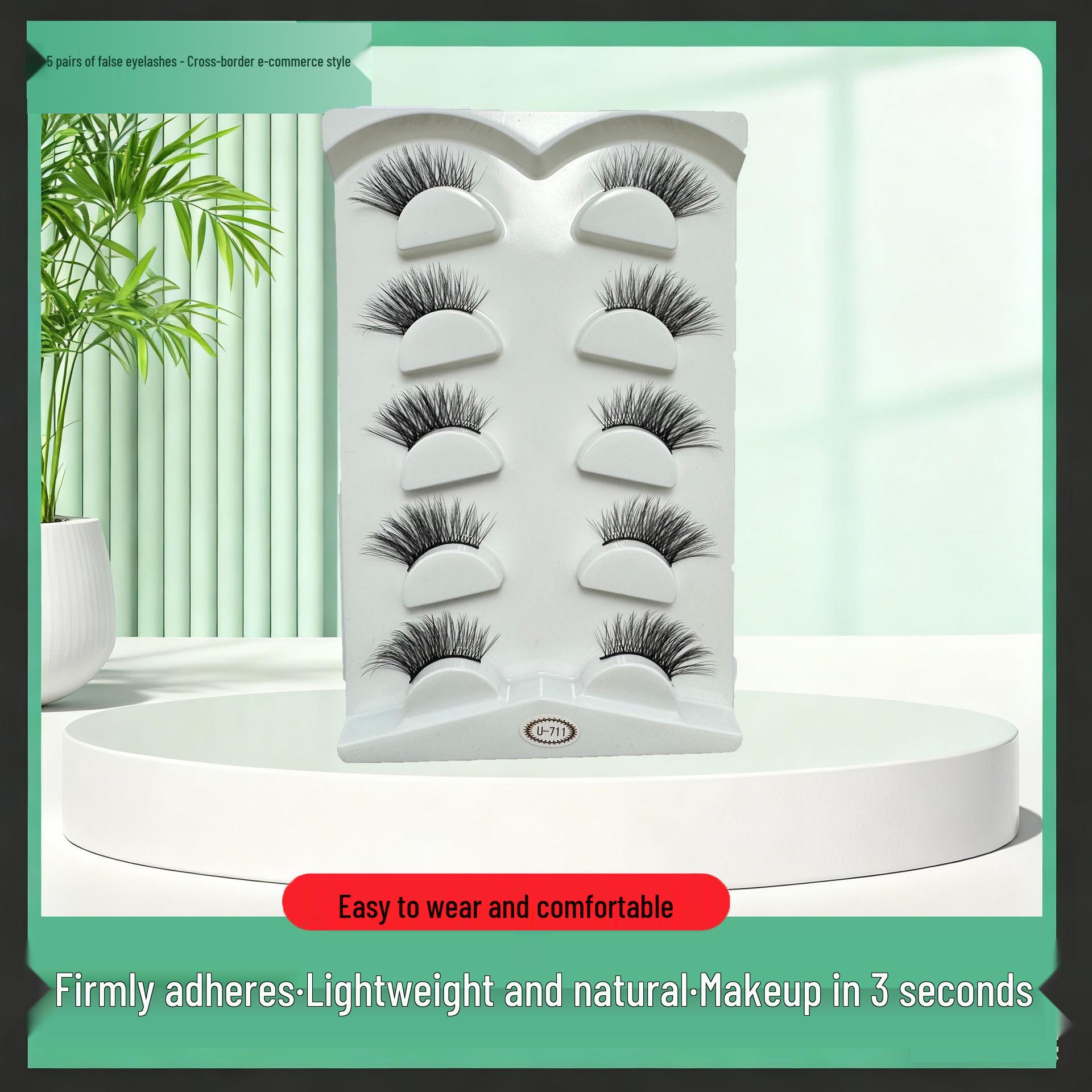 

Three-Quarter Dramatic 3D Faux Eyelashes: Multi-Layered, Curled, Messy Style, Soft Synthetic Fiber. U704